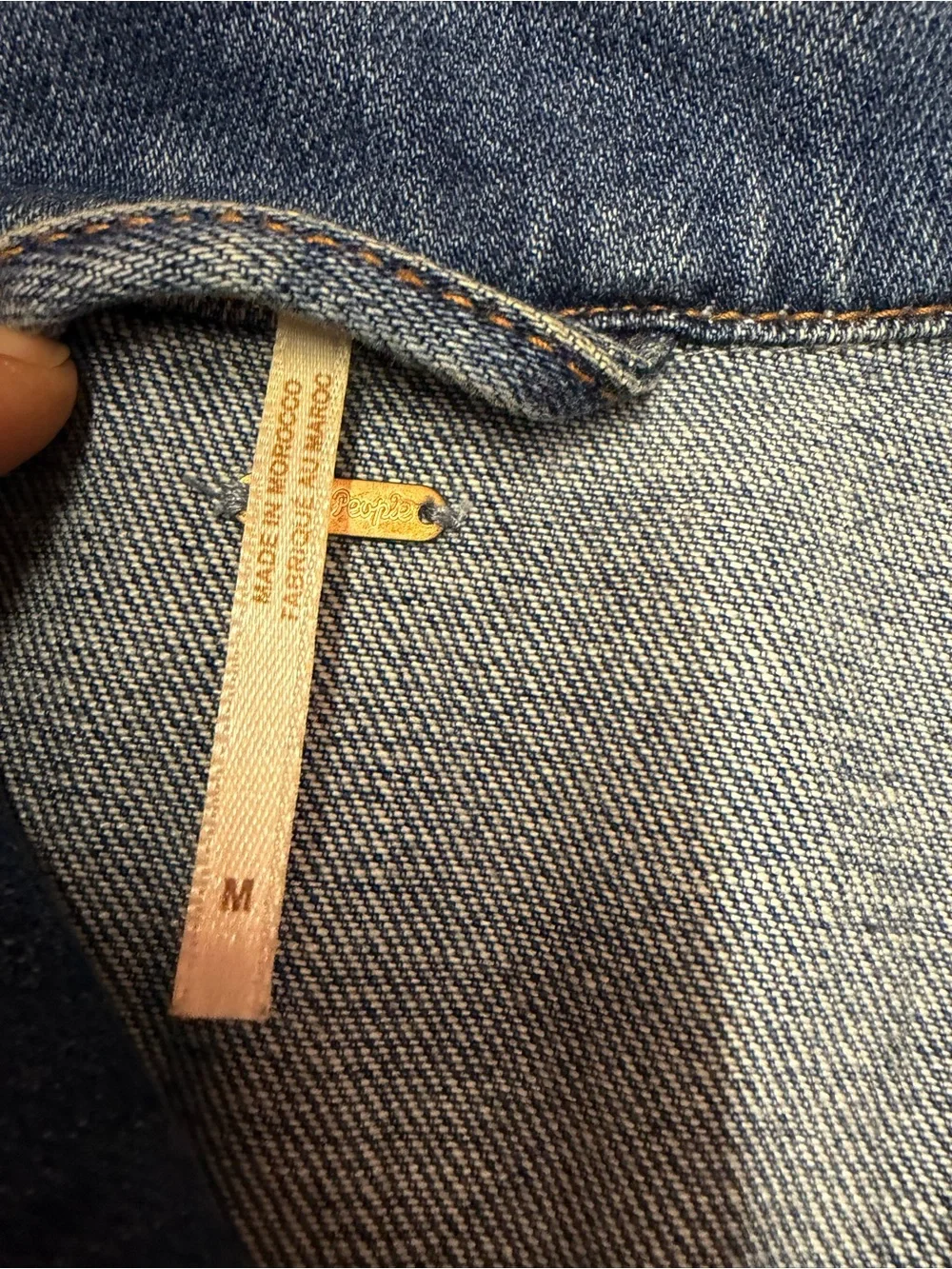 Free People Two-Tone Light Blue Denim Jacket - Picture 4 of 6